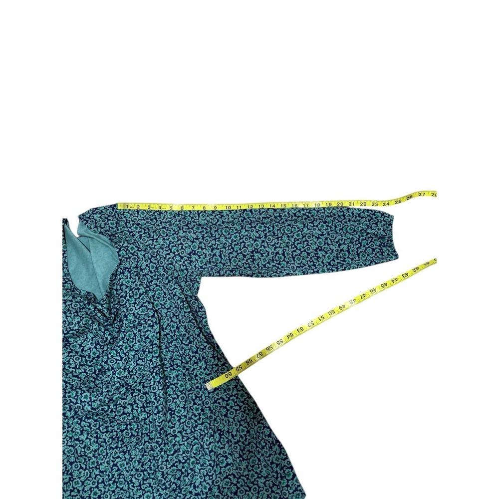 Lands End Peplum Top Womens Size 1X Teal Navy Floral Square Neck Cottagecore NEW - Picture 13 of 13
